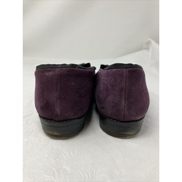 Kenneth Cole ITALY Purple Suede Leather Flats Slip On Loafers Bow EU 39.5 US 8.5 - Picture 6 of 13